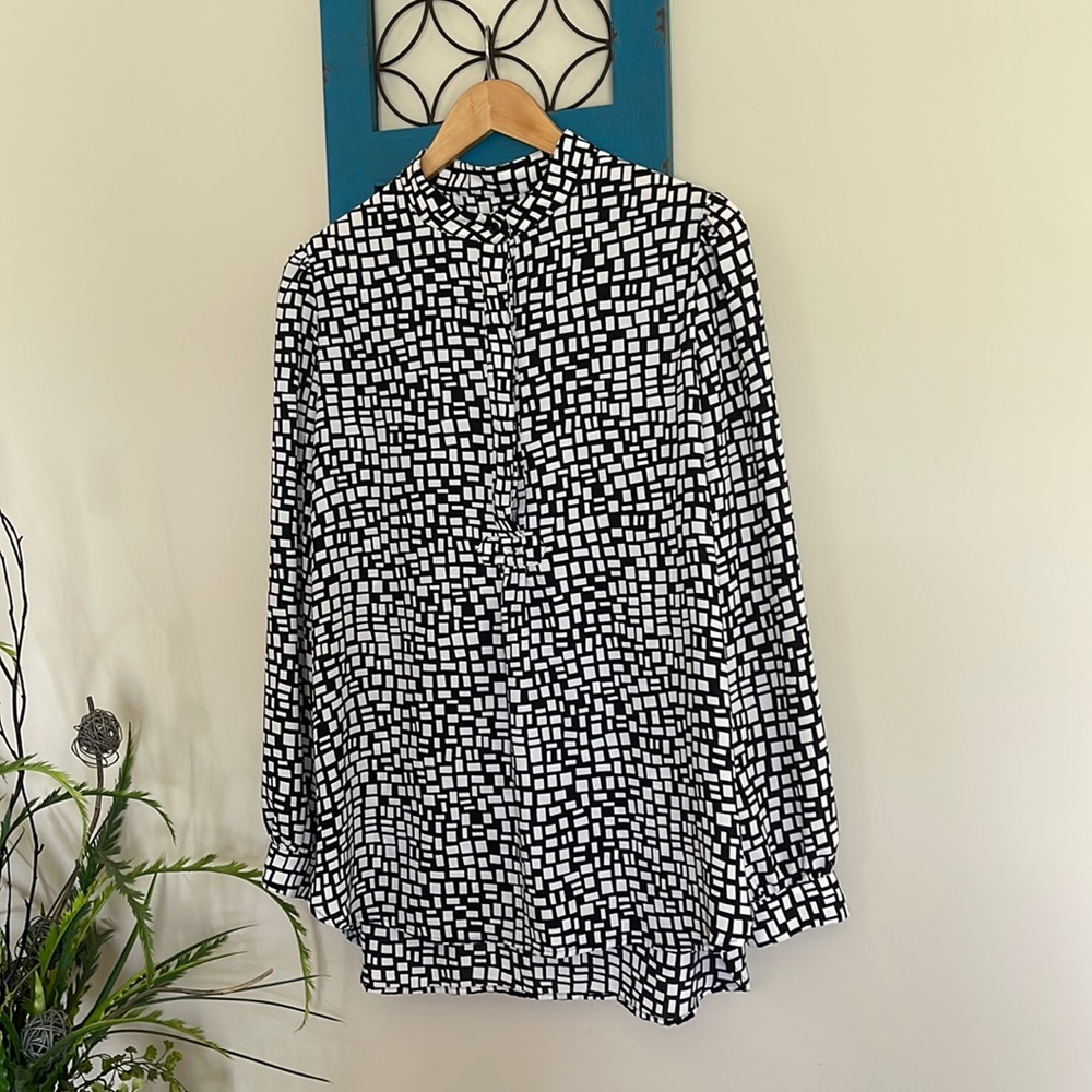 Anne Klein Mosaic Blouse | Size Large